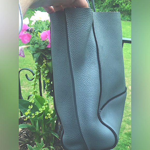 Botkier New York Soho Tote, Magnetic Clasp , Zipper Detail,Gray Leather - Picture 7 of 14